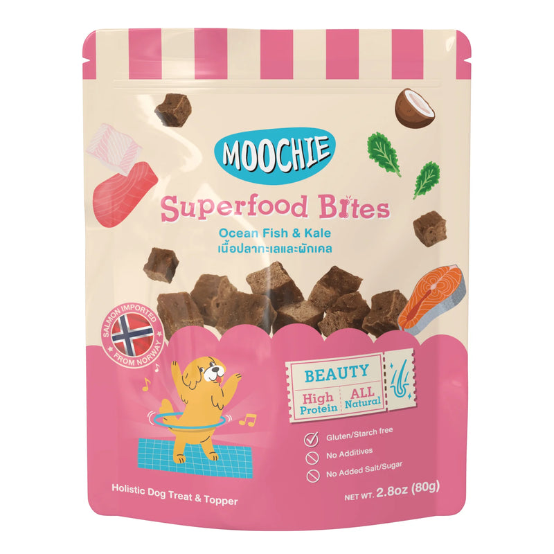 MOOCHIE SUPERFOOD BITES - OCEAN FISH & KALE 80g