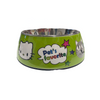 Nutrapet Melamine Round Paw Bowl Set Green, medium