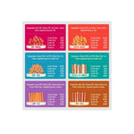PackNPride dog sausage treat variety pack featuring beef, chicken, lamb, and cod flavors with nutritional labels