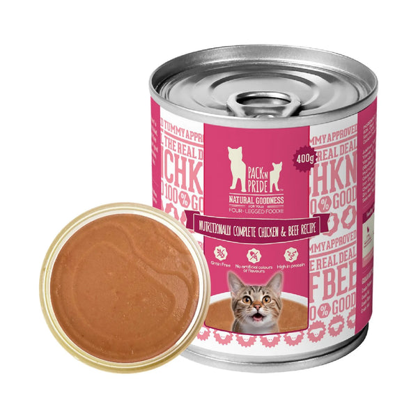 PackNPride Pate Can 400g for Cat -Chicken & Beef