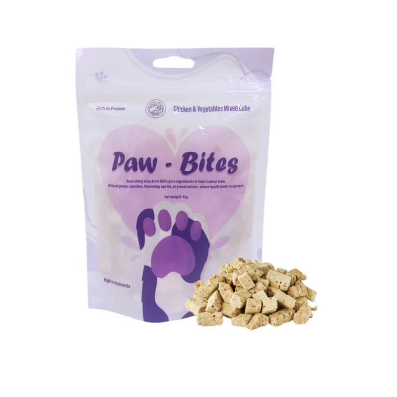 Paw-bites Chicken And Vegetables Mixed Cube 40g