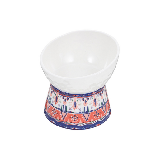Pet High-Temperature Porcelain Pet Bowl, Red & Blue