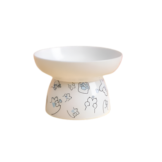 Pet High-Temperature Porcelain Pet Bowl, Paws Design