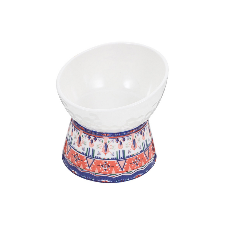 Pet High-Temperature Porcelain Pet Bowl, Red & Blue