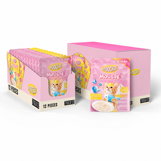 Moochie Kitten Mousse With Tuna Bonito  12X70G.  Pouch