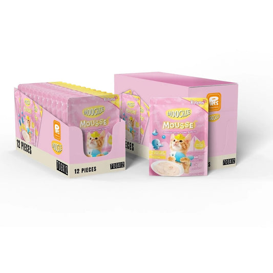 Moochie Kitten Mousse With Tuna Bonito  12X70G.  Pouch