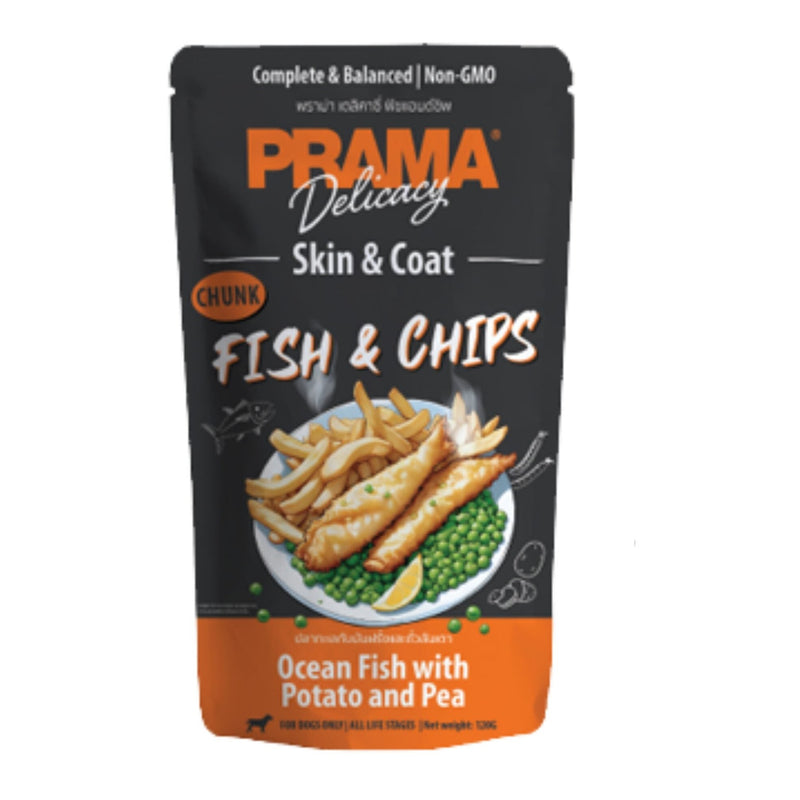 Prama Fish And Chips (Skin & Coat) 120g Pouch