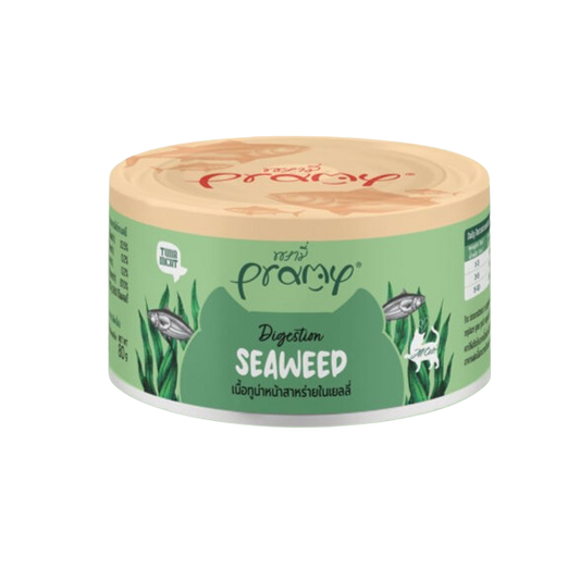 Pramy Digestion Tuna Seaweed Cat Food Topper Can