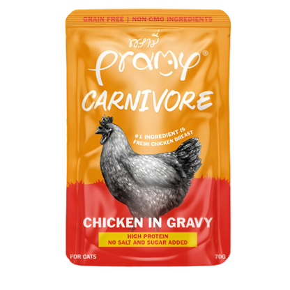 Pramy Carnivore Chicken in Gravy 70gx12pcs