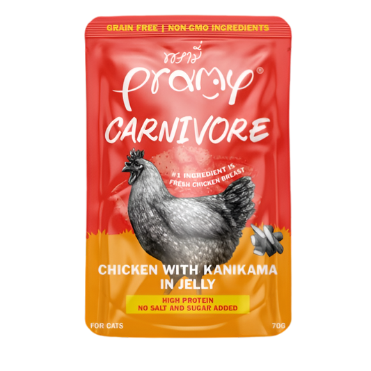 Pramy Carnivore Chicken with Kanikama in Jelly 70g Pouch