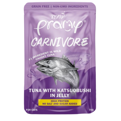 Pramy Carnivore Tuna with Katsuobushi in Jelly 70gx12pcs
