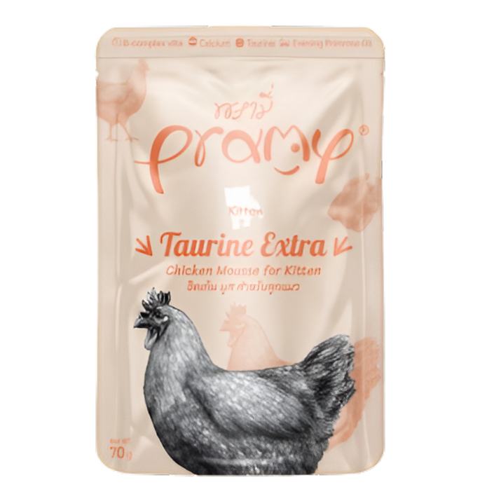 Pramy Extra Taurine Chicken Mousse for Kitten 70g Pouch