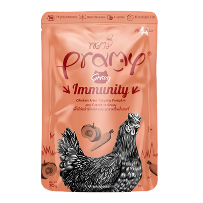 Pramy Immunity Chicken topping Pumpkin & Carrot Recipe 70gx12pcs