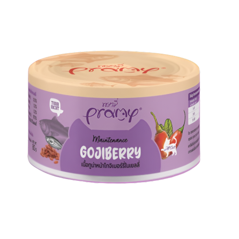 Pramy MAINTENANCE TUNA TOPPING GOJI BERRY RECIPE IN CAN 80G Pouch