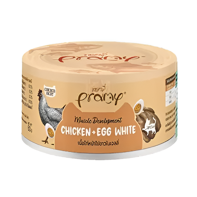 Pramy MUSCLE CHICKEN TOPPING EGG WHITE RECIPE IN CAN 80G Can