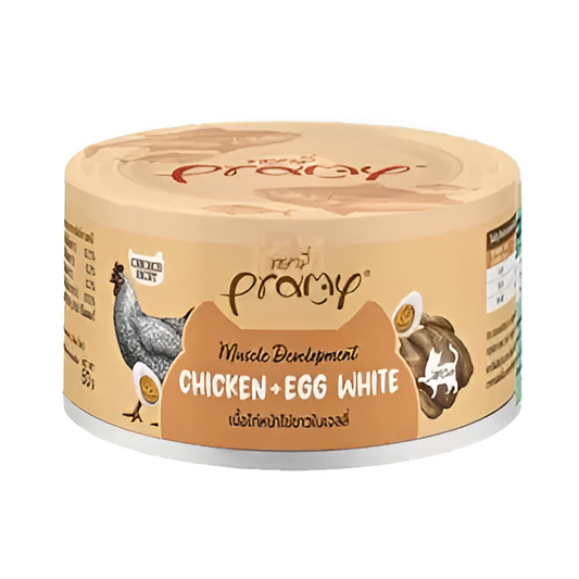 Pramy MUSCLE CHICKEN TOPPING EGG WHITE RECIPE IN CAN 80G Can