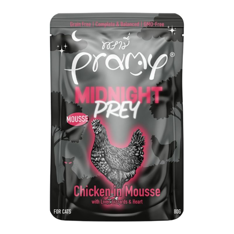 Pramy Midnight Prey CHICKEN IN MOUSSE RECIPE 80g Pouch