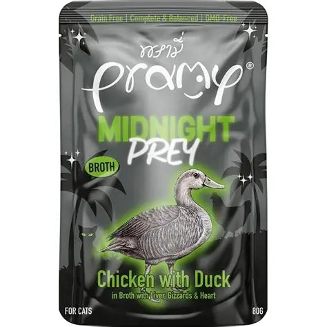Pramy Midnight Prey CHICKEN WITH DUCK IN BROTH RECIPE 80g Pouch