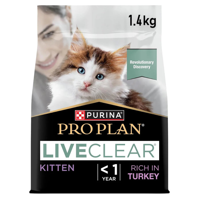 Pro Plan LiveClear Kitten, Allergen Reducing Dry Cat Food with Turkey 1.4 kg