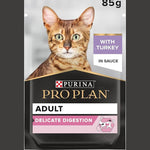 Purina Pro Plan Delicate Digestion Adult Wet Cat Food, Turkey in Gravy, 26 x 85g Box