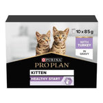 Purina Pro Plan Kitten Turkey in Gravy wet cat food multipack box with 10 pouches