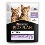 Purina Pro Plan Kitten Wet Cat Food, Turkey in Gravy MP4 85g