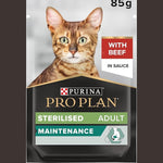Purina Pro Plan Sterilised Adult Wet Cat Food, Beef in Gravy 26x85g Box