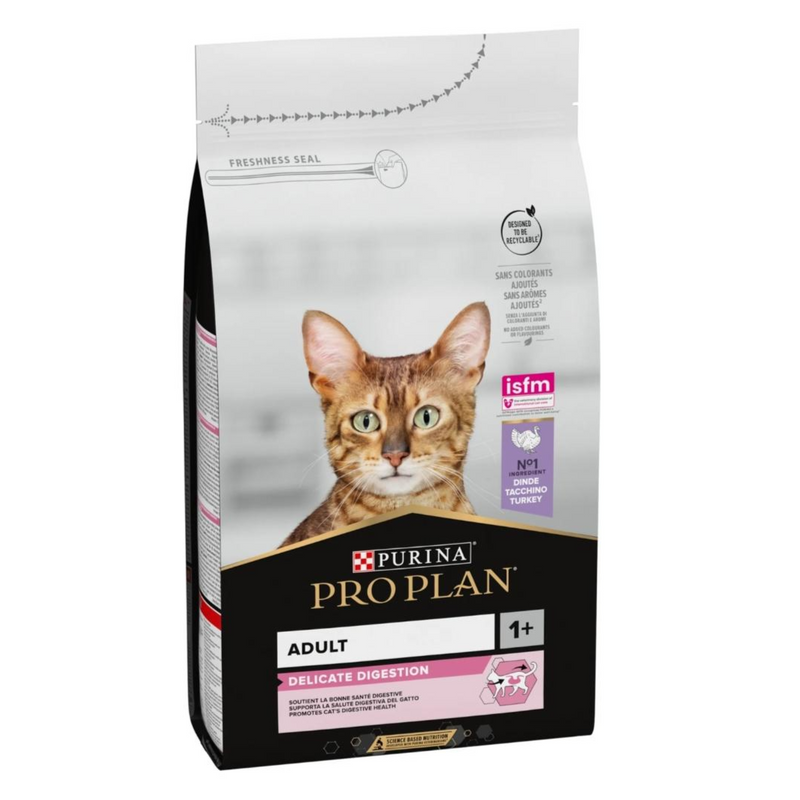 Purina Pro Plan Adult Delicate Digestion, Dry Cat Food with Turkey, 1.5 kg