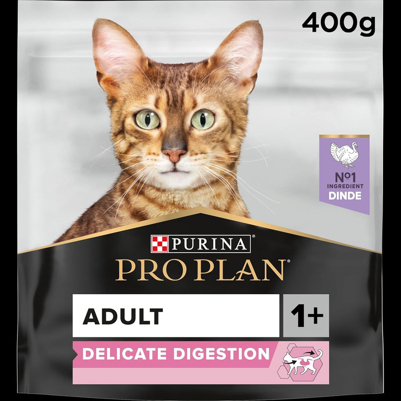 Purina Pro Plan Adult Delicate Digestion, Dry Cat Food with Turkey, 400g