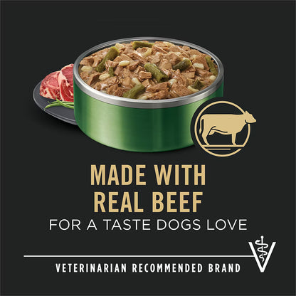 Purina Pro Plan Adult Small Breed Beef and Green Beans Entree in Gravy Wet Dog Food, 156g Can