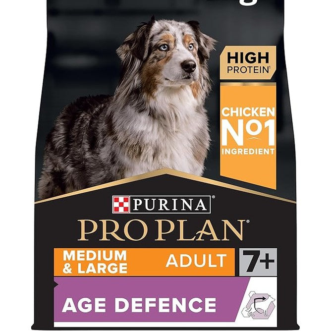 Purina Pro Plan Age Defence Medium and Large Senior 7+, Dry Dog food with Chicken, 3 kg