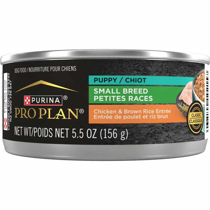Purina Pro Plan Puppy Small Breed Chicken and Brown Rice Entree Wet Dog Food 156g Cans