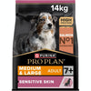 Purina Pro Plan Sensitive Skin Medium and Large Senior 7+, Dry Dog food with Salmon, 14 kg