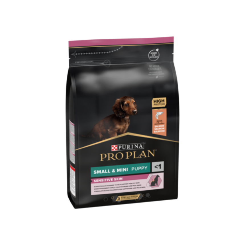 Purina Pro Plan Small and Mini Puppy Sensitive Skin, Dry Dog food with Salmon, 3 kg