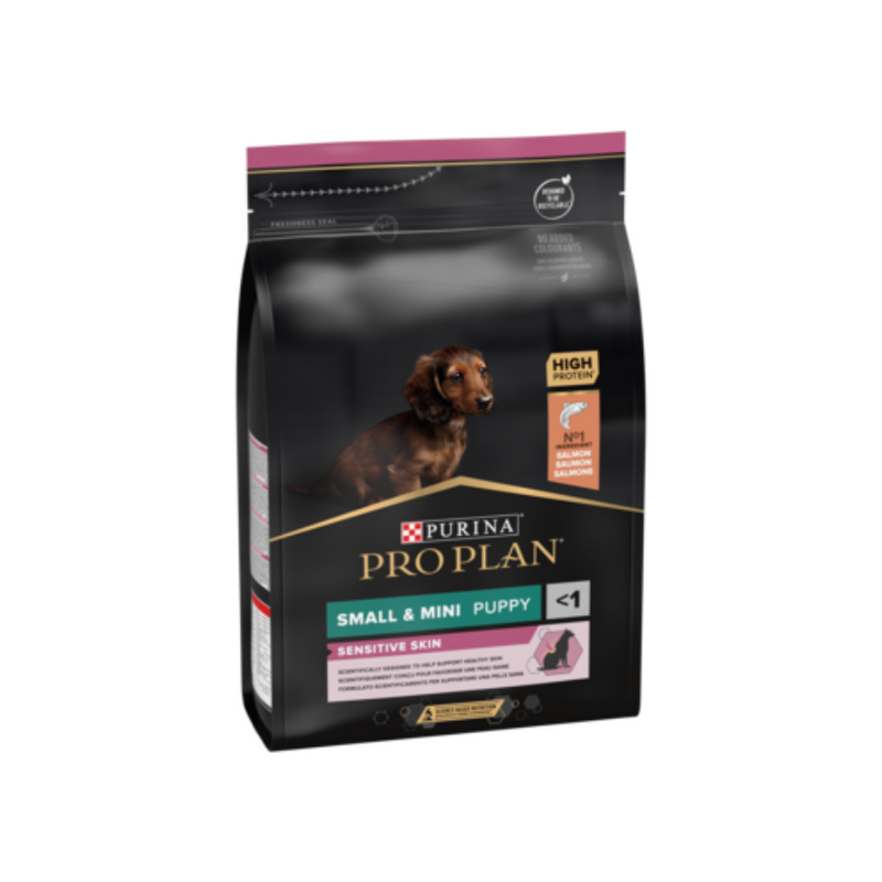 Purina Pro Plan Small and Mini Puppy Sensitive Skin, Dry Dog food with Salmon, 3 kg