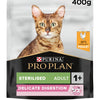Purina Pro Plan Sterilised Adult Delicate Digestion, Dry Cat Food with Chicken, 400g