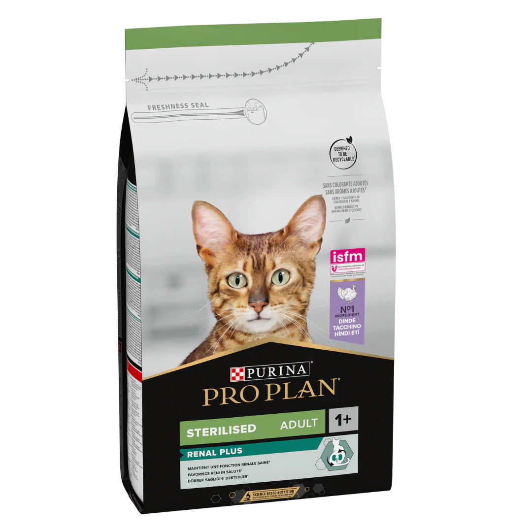 Purina Pro Plan Sterilised Adult Renal Plus, Dry Cat Food with Turkey, 3 kg