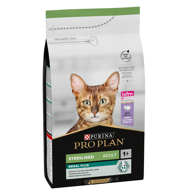 Purina Pro Plan Sterilised Adult Renal Plus, Dry Cat Food with Turkey, 3 kg
