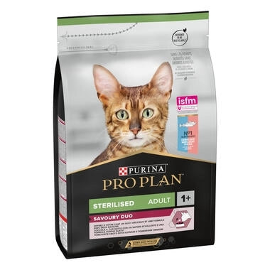Purina Pro Plan Sterilised Adult Savoury Duo, Dry Cat Food Rich in Cod with Trout, 3kg