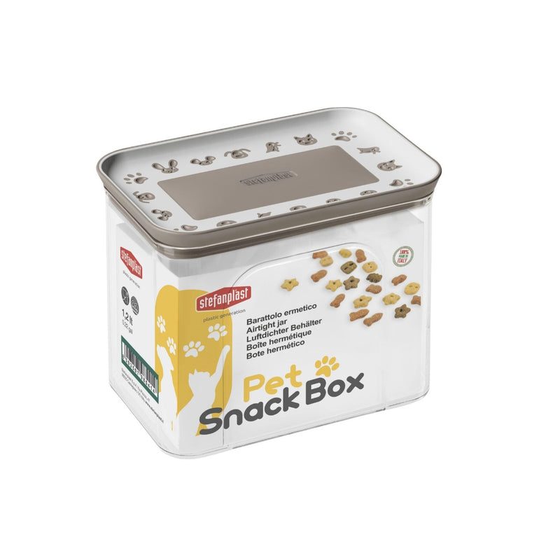 Rectangular Airtight Pet Snackbox 1.2L White/light dove Grey plus
