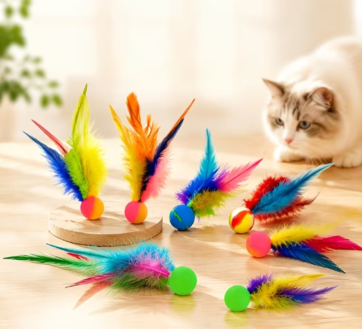 Cat Feather Bouncing Ball, Cat Toy