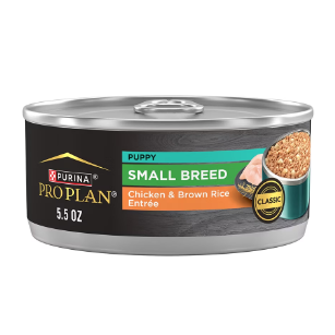 Purina Pro Plan Puppy Small Breed Chicken and Brown Rice Entree Wet Dog Food 156g Cans x 24pcs Box