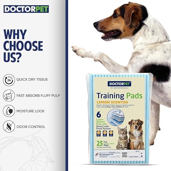 Doctor Pet TRAINING PADS 60x90cm 40g Regular Lemon 25's