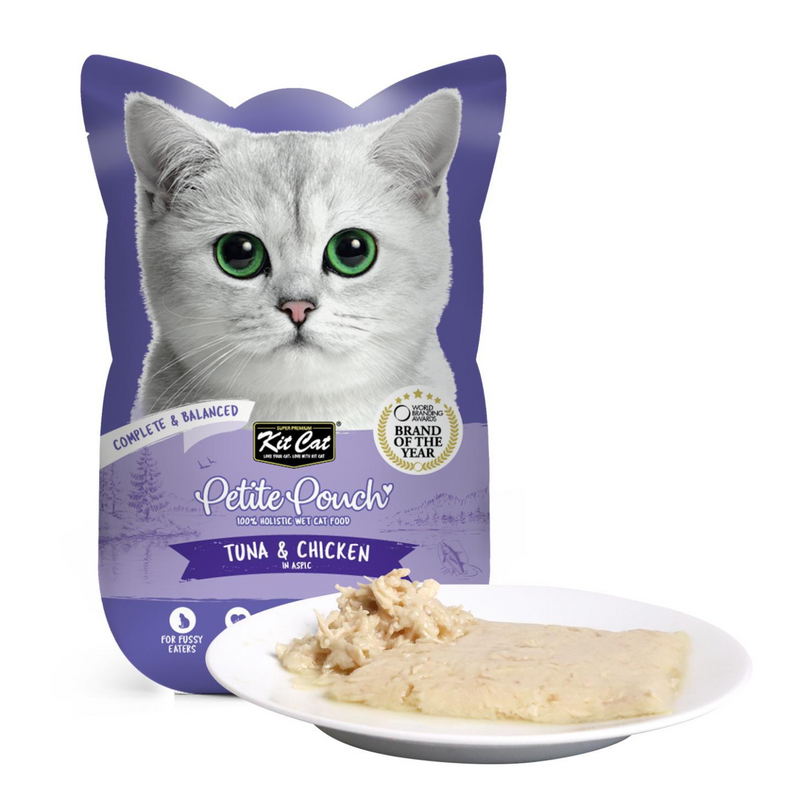 Kit Cat Petite Pouch Complete Food – Tuna & Chicken 70g x 24 pcs