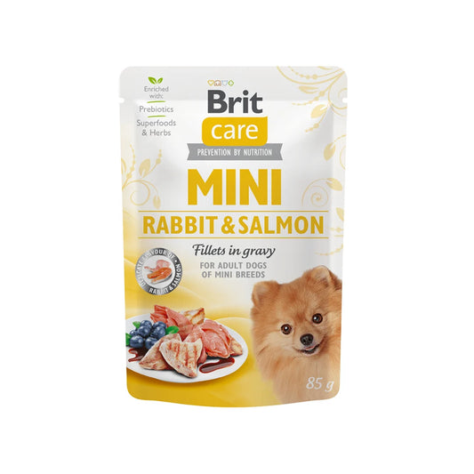 Brit Care Mini Rabbit&Salmon fillets in gravy  85g