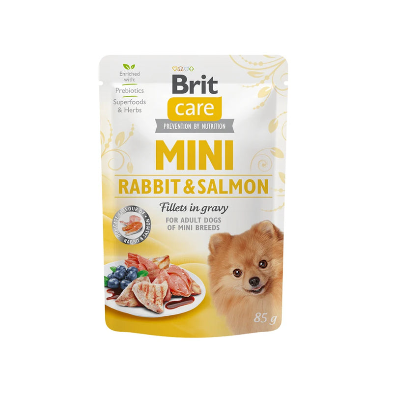 Brit Care Mini Rabbit&Salmon fillets in gravy  85g