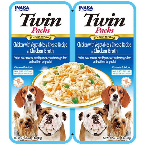 Inaba Grain-Free Chicken with Cheese & Vegetables Wet Dog Food for Small Breeds 2x40g