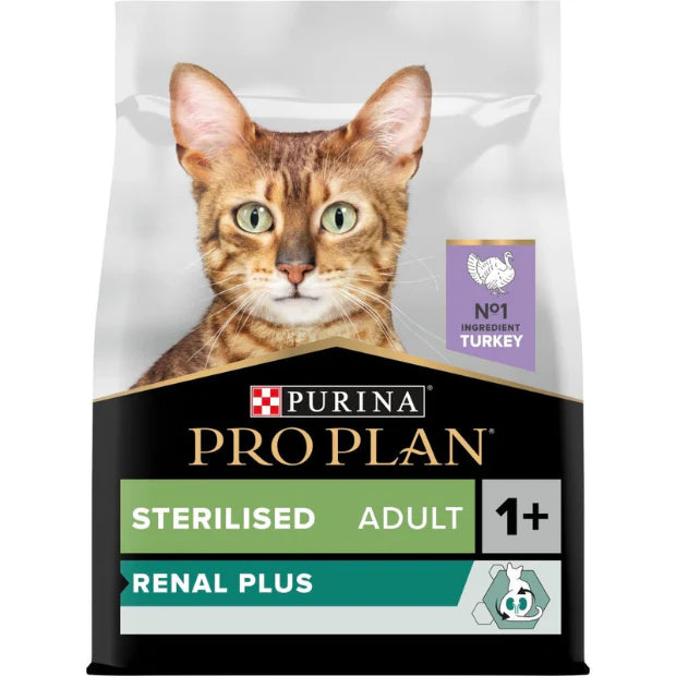 Purina Pro Plan Sterilised Adult Renal Plus, Dry Cat Food with Turkey, 1.5 kg