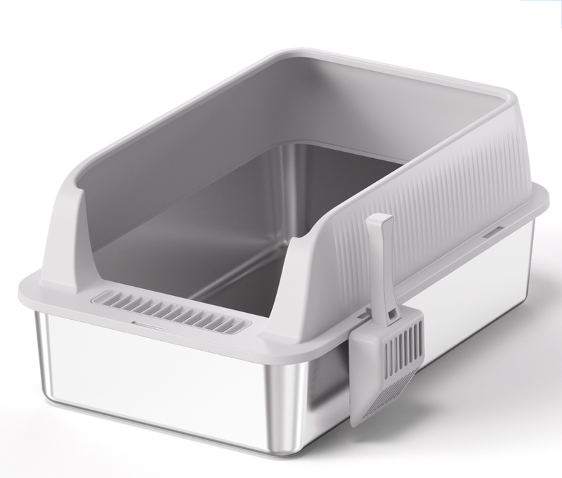 Cat Litter Box Stainless steel litter box front side open