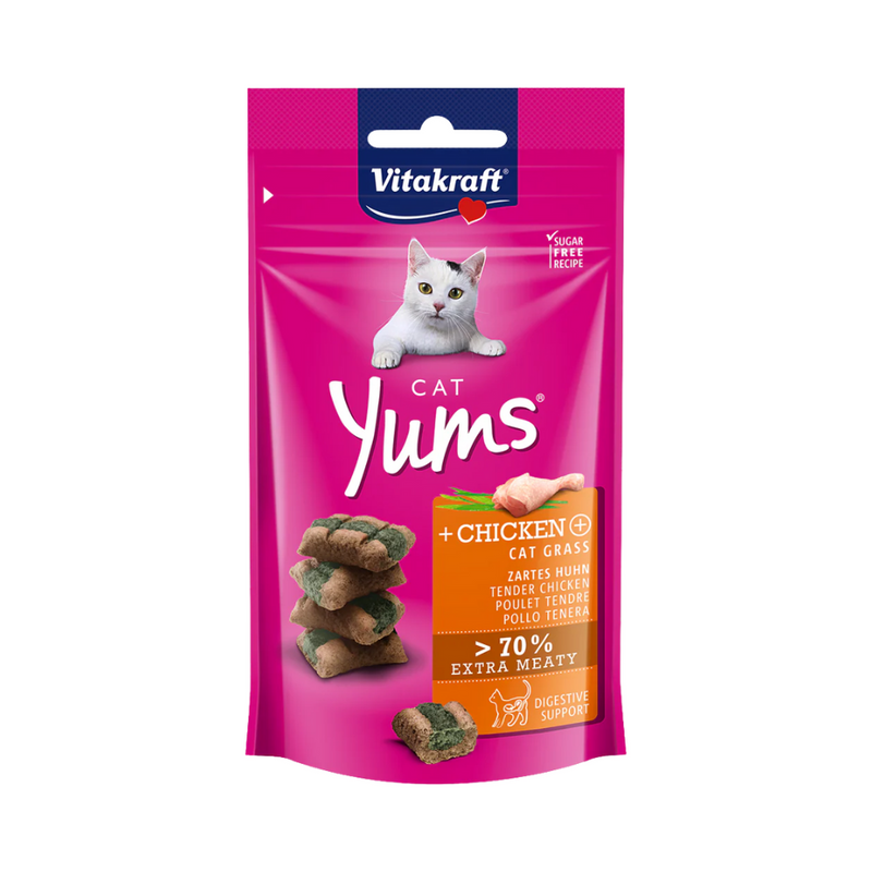 Vitakraft Cat Treat Yums Chicken & Cat Grass 40g